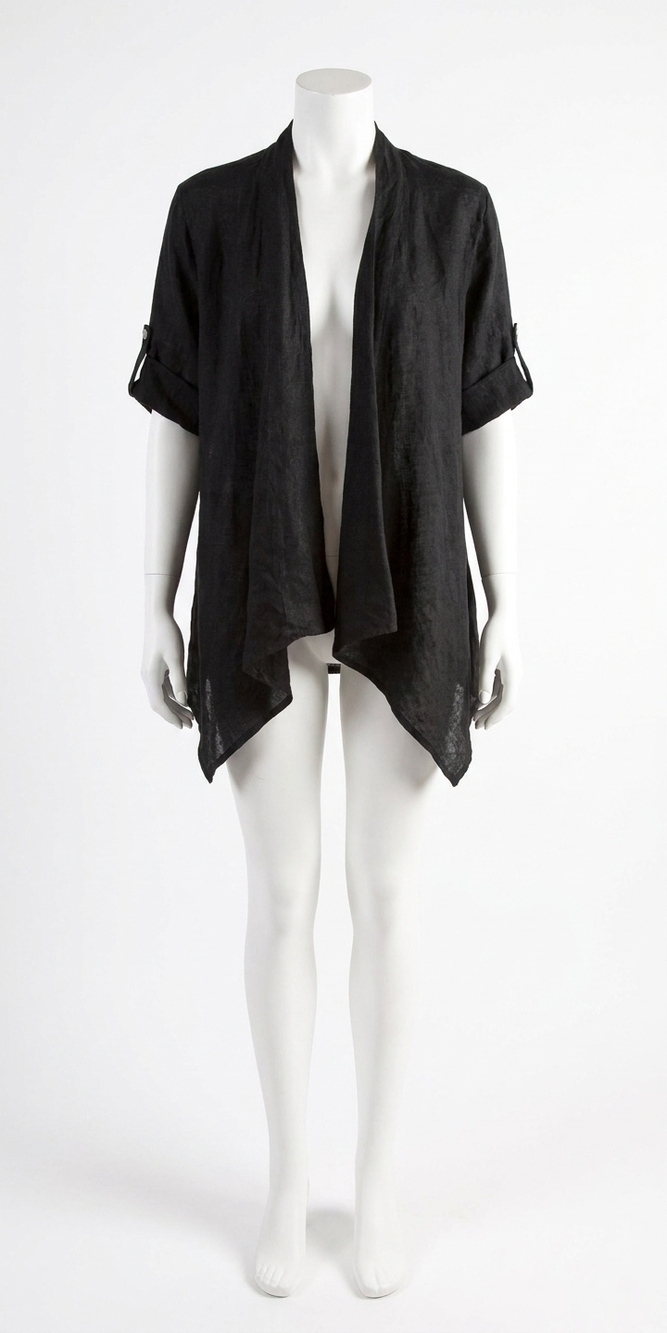 NEW GIGI MODA leggera open front jacket in black